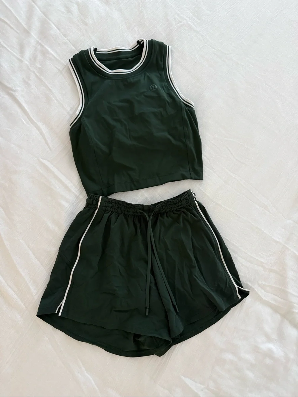 lululemon Dark Green Athletic Set  - size 4 tank and size 2 shorts